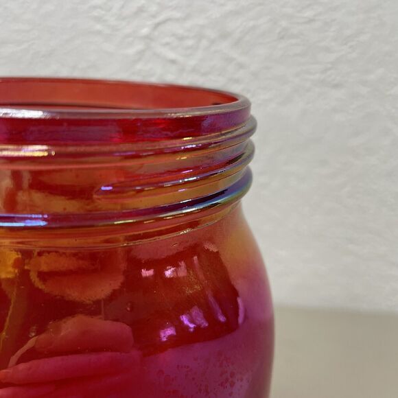 Burton & Burton Iridescent Decorative Pink Glass Jar 6.5" Tall - Picture 6 of 6